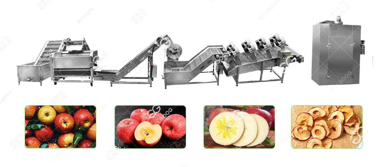 dehydrated apple chips processing machine